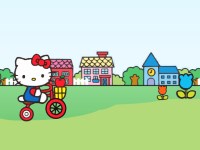 Гра Хелло Кітті на велосипеді